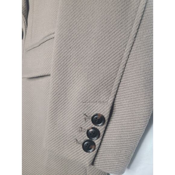 BCBGMAXAZRIA Womens Peak Lapel Double Breasted Coat Large Stone Taupe Classic - Picture 11 of 13